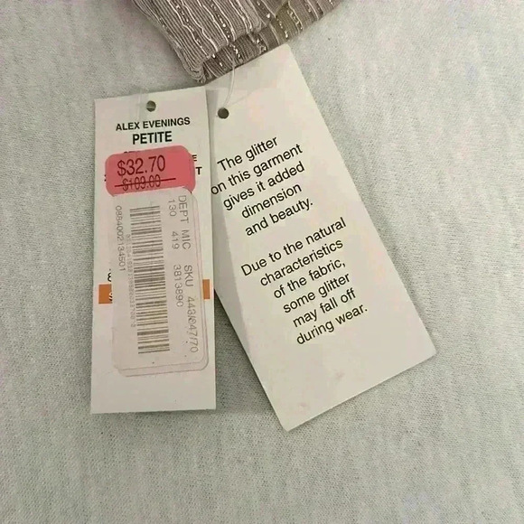 NWT Alex Evenings Shimmering Metallic Jacket with Top Closure Women Petite Small - Picture 11 of 14